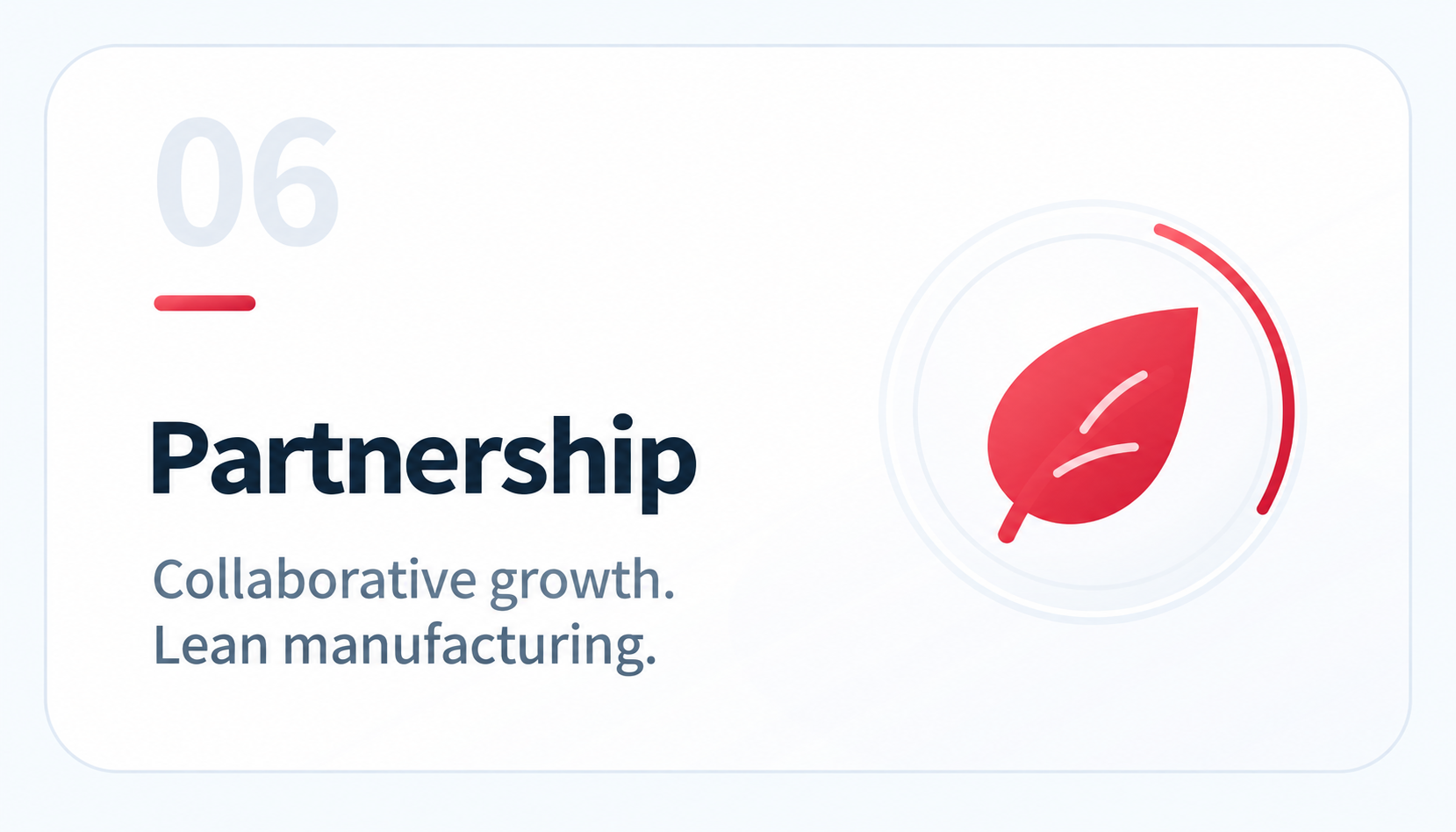 Partnership: Collaborative growth. Lean manufacturing.